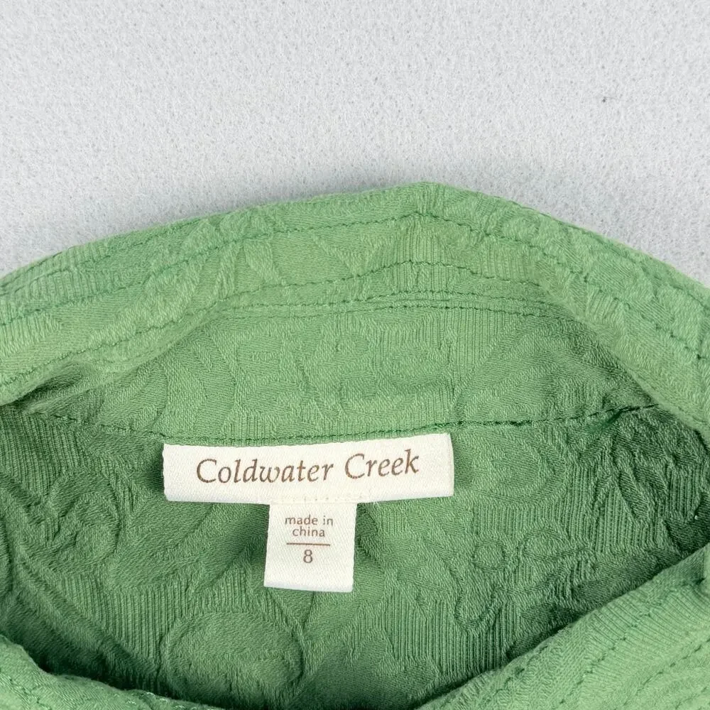 Coldwater Creek Green Embossed Zip Jacket Women’s Size 8